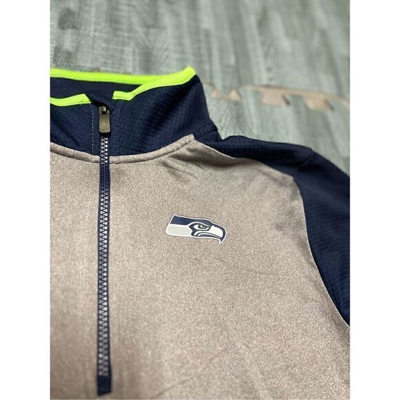 Seattle Seahawks NFL Team Apparel Windbreaker Pullover  1/4 Zip Youth Sz XL - Picture 3 of 5